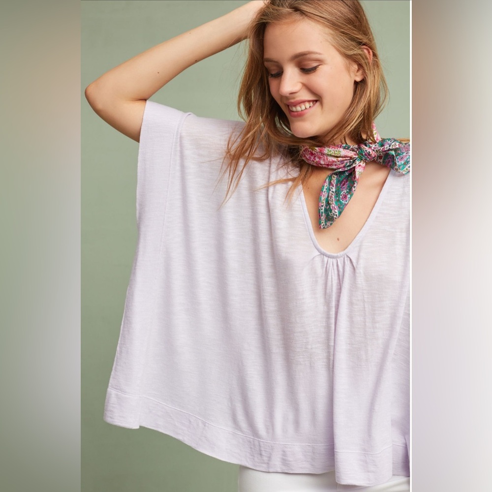 Anthropologie Porridge Jolie Dolman Oversized Tee Lilac - Size Small